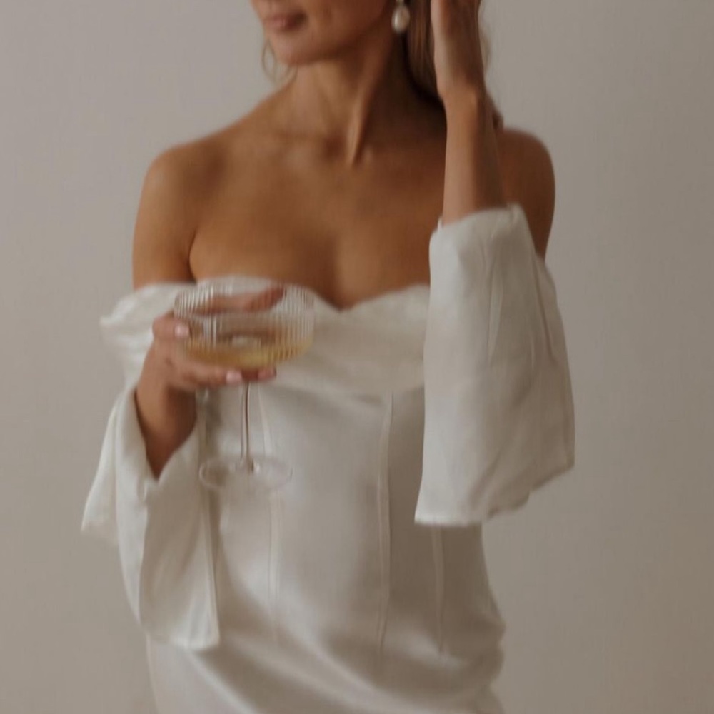 Giselle Off Shoulder Cowl Neck Maxi Dress- White